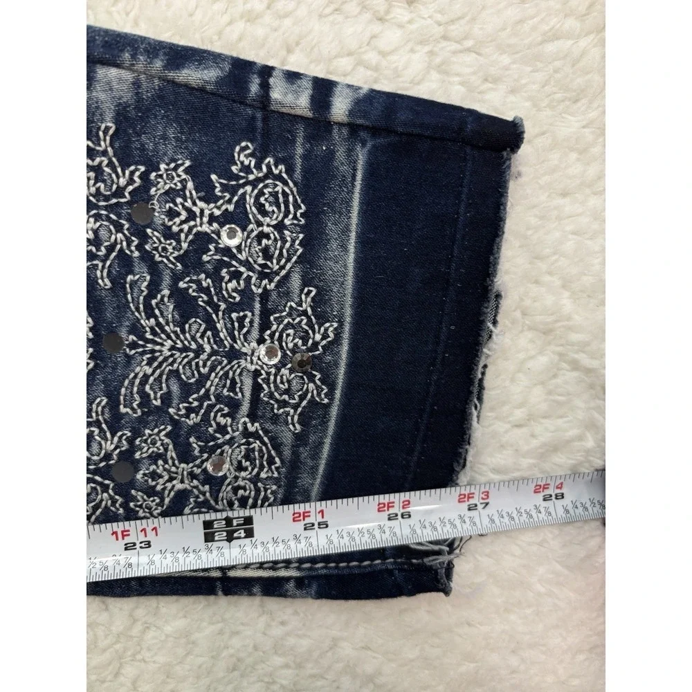 Hydraulic Nolita Ankle Skinny Jeans Size 6 Blue Embroidered Stretch Y2K 90s - Picture 9 of 11